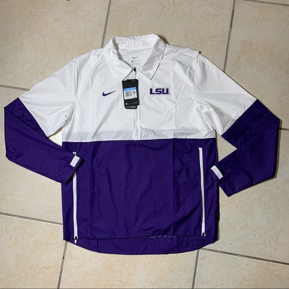 Nike Football LSU Tigers 1/2 Zip Coaches Jacket - Picture 1 of 4